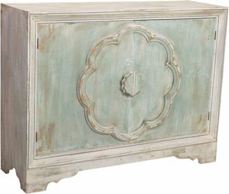 Wanderlust Deco Aparador metálico de 2 puertas en acabado envejecido 120x38x92