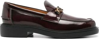 Tod's Rode leren instappers - Dames - Loafers - Rood - 41 EU - Leer - Schoenen