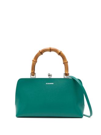 Jil Sander mini Goji cross body bag - women - Calf Leather/Calf Leather/Bamboo - OS - Green