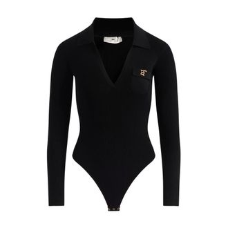 Elisabetta Franchi Dames, Tops, Zwart, Maat: S Zijde