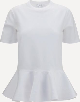 Alaia T-shirt in jersey di cotone con crinolina Woman 38