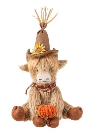 Glitzhome Halloween Fall or Christmas Fabric Highland Cow in Orange at Nordstrom, Size Medium