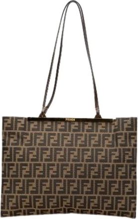 Fendi Pre-owned Tote Bags, female, Brown, Size: ONE SIZE Pre-owned Vintage Tote