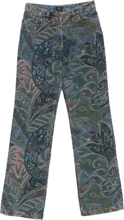 Etro Etro, Straight Trousers, female, Blue, Size: W27 Paisley-print Jeans