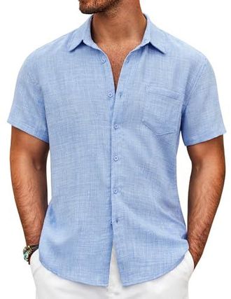 Chemise Homme Légère à Manches Courtes Et Imprimé Floral - Brun Terre