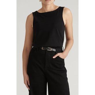 Universal Standard Noyack Breton Stripe Tank in Solid Black at Nordstrom, Size Xxx-Large