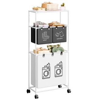 Trade Shop Trade Shop - Cesta Organizador De Biblioteca Para Beb&eacute; Para Ropa De Lavander&iacute;a Decoraci&oacute;n De Ba&ntilde;o Con Ruedas