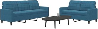 vidaXL Vidaxl - Juego De Sof&aacute;s Con Cojines 2 Piezas Terciopelo Azul