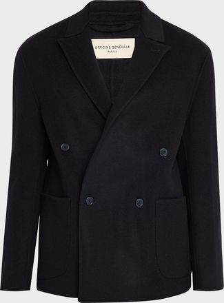 Officine G&eacute;n&eacute;rale Men & apos;s Dark Navy Double-Breasted Wool Maxwell Sport Jacket
