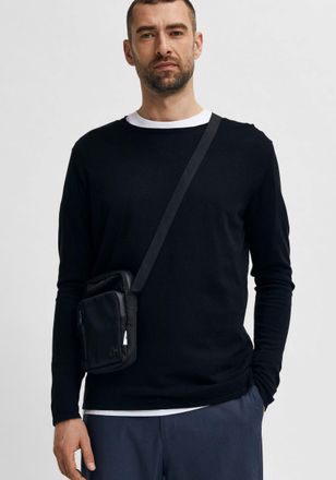 Selected Rundhalspullover SELECTED SLHROME LS KNIT CREW NECK NOOS, Herren, Gr. S, schwarz, Feinstrick, Obermaterial: 50% Baumwolle, 50% Lyocell, unifarben, reg