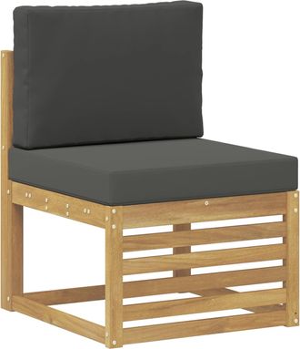 vidaXL Sof&aacute; Intermedio De Exterior Madera De Acacia S&oacute;lida Blanco Vidaxl
