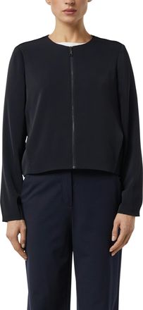 Comma Boleroblazer COMMA, Damen, Gr. 34, navy, Web, Obermaterial: 97% Polyester, 3% Elasthan. Futter: 100% Polyester, unifarben, bequem h&uuml;ftlang, Rundhals, 