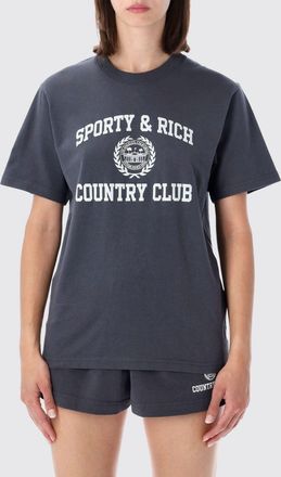 Sporty & Rich T-shirt slim fit in cotone con stampa slogan college