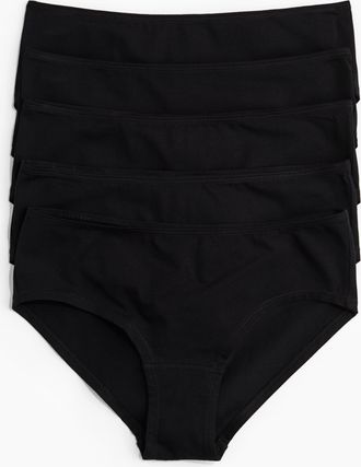 H&M 5er-Pack Baumwollhipster - Schwarz