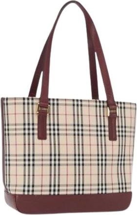 Burberry Pre-owned Tote Bags, female, Beige, Size: ONE SIZE Pre-owned Canvas Tote Bag