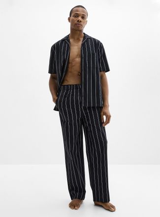 Le 31 Mens Striped poplin pyjama pant