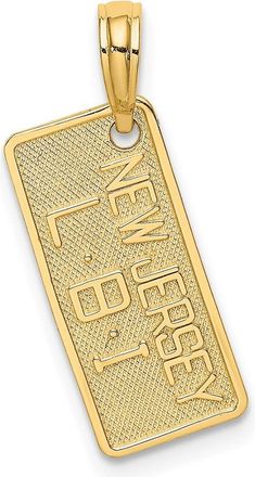 Diamond2Deal 14k Yellow Gold NEW JERSEY-LBI (Long Beach Island) License Plate Charm Pendant