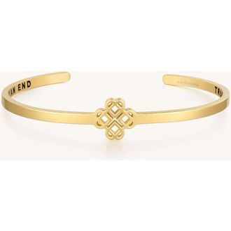Mantra Kindred Cuff - A True Friendship Is A Journey Without An End in Yellow Gold at Nordstrom