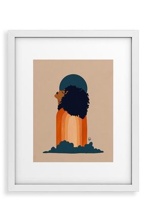 Deny Designs Thirtyone Illustrations Rise & Shine Framed Art Print in White Frame at Nordstrom, Size 16X20