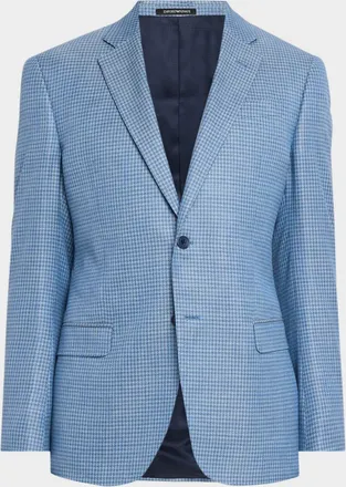 Emporio Armani Men & apos;s Micro-Check Bamboo Viscose G Line Sport Coat