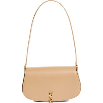 Saint Laurent Mini Cassandre Flap Leather Shoulder Bag in Dark Toffee at Nordstrom