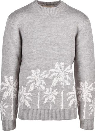 Tooco Grey Acrylic-Blend Crewneck Sweater