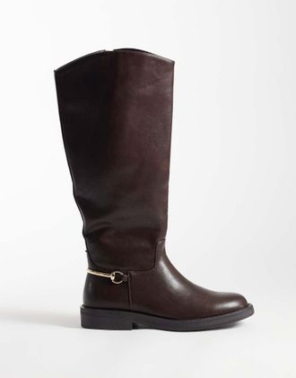 Simmi London Simmi London stivali al ginocchio Garnet con dettaglio horse bit marroni-Marrone