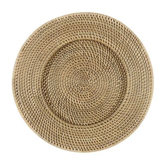 Ballard Designs Set of 4 Piper Woven Chargers - Washed Taupe - Ballard Designs