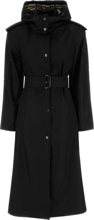 Burberry Black Nylon Trench Coat