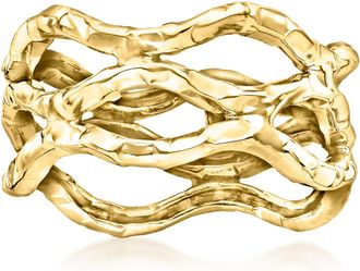 Ross-Simons 14kt Yellow Gold Wavy Openwork Ring