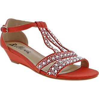 Bellini Larris Rhinestone Wedge Sandal in Orange at Nordstrom Rack, Size 7.5