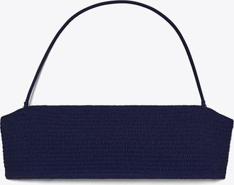 Tory Burch Womens Smocked Bandeau Bikini Top, size XL