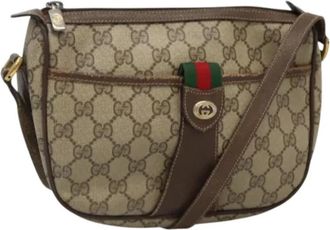 Gucci Pre-owned Leather gucci-bags - Dames - Vintage Schoudertas - Beige - ONE Size - Leer - Vintage