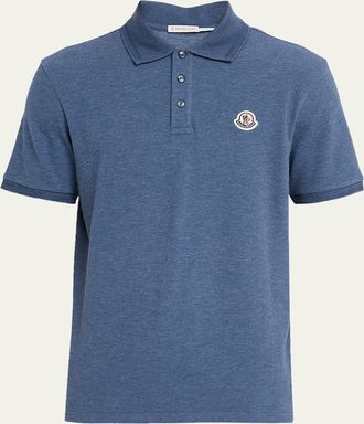 Moncler Mens Chest-Logo Pique Polo Shirt