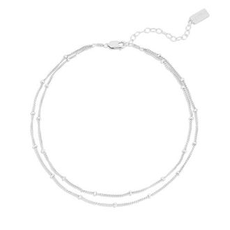 Set & Stones Palmer Layered Anklet in Silver at Nordstrom, Size 9.25