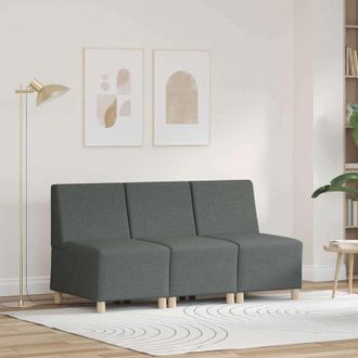 vidaXL Unidad De Sof&aacute; Modular Sin Brazos 3 Pcs Gris Oscuro Vidaxl