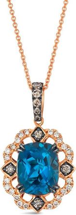 Le Vian 14K Rose Gold 3.62 ct. tw. Diamond & London Blue Topaz Drop Pendant