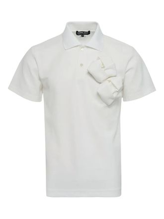 Comme Des Garçons rosette polo shirt - White