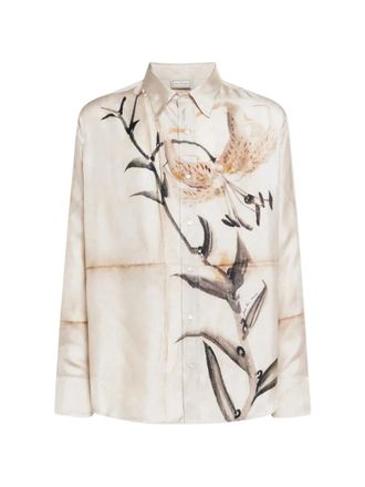 Pierre-Louis Mascia Beige Regular Printed Shirt