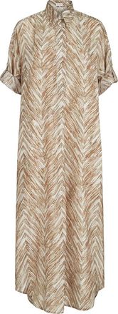 Brunello Cucinelli Chevron print dress in Beige at Nordstrom, Size Xx-Large Eu
