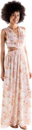 H2O Bloemen Maxi Jurk - Dames - Maxi kleedjes - Veelkleurig - M - Polyester - Kleedjes