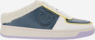 Pinko White Blue Lace Up Sneakers
