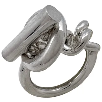 Herm&egrave;s Silver Silver 925 Band Ring (Pre-Owned)
