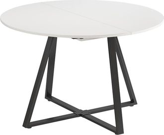 Vicco Mesa De Comedor Loyd, Blanco/negro, 120 X 120 Cm Extensible, Vicco