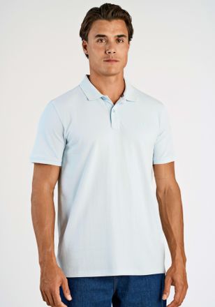 Lindbergh Poloshirt LINDBERGH, Herren, Gr. XXL, soft blau, Single Jersey, Obermaterial: 95% Baumwolle, 5% Elasthan, unifarben, regular fit h&uuml;ftbedeckend, Rundha