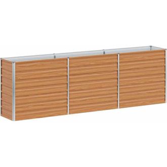 vidaXL Garden Raised Bed Light Brown 240 x 40 x 77 cm Galvanised Steel vidaXL