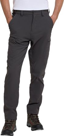Mountain Warehouse Trek Stretch Mens Trousers - Lightweight Trousers, Stretchable Bottoms, Elastic, Easy to Pack Hiking Pants -for Travelling Grey (Regular Length) Mens 