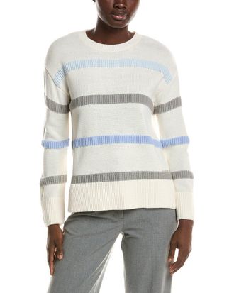 Halston Heritage Striped Long Sleeve Sweater