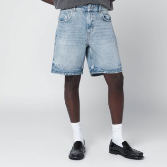 Represent Bermuda blu effetto slavato in denim