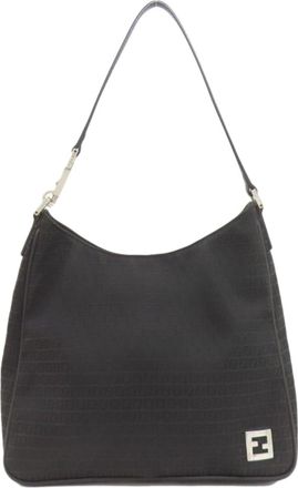 Fendi Zucchino Black Canvas Tote Bag (Pre-Owned)
